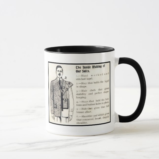Taza Mug personalizada de traje masculino vintage (Derecha)