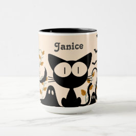 Taza Mug personalizada - Gatos negros fantasmagóricos