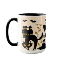 Mug personalizada - Gatos negros fantasmagóricos