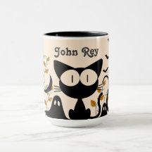 Mug personalizada - Gatos negros fantasmagóricos