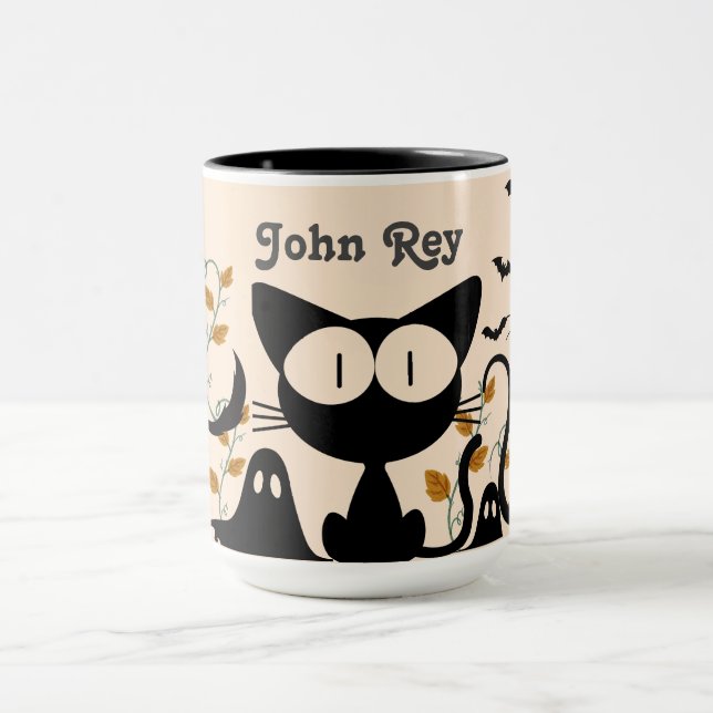 Taza Mug personalizada - Gatos negros fantasmagóricos (Centro)