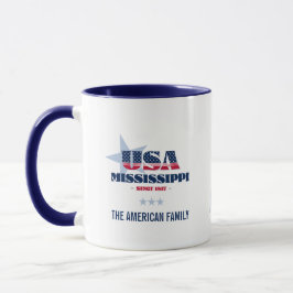 Taza Mug personalizada Mississippi USA 1817 Blue Star