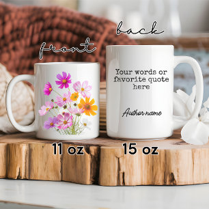 Taza Mug, Personalizado de flores silvestres, para muje
