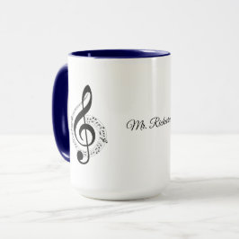 Taza Mug personalizado de notas de música