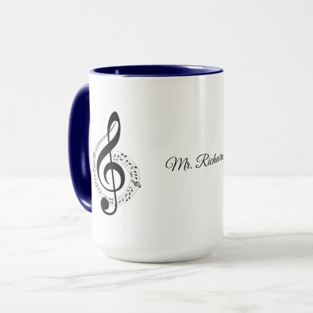 Taza Mug personalizado de notas de música (Anverso izquierdo)