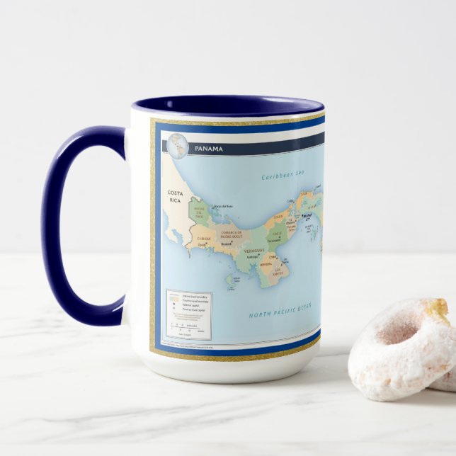 Taza Mug Personalizado del mapa de Panamá (Con donut)