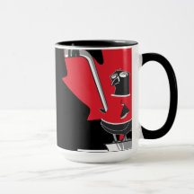 Mug Pingüinos Hockey el Canadá N&B