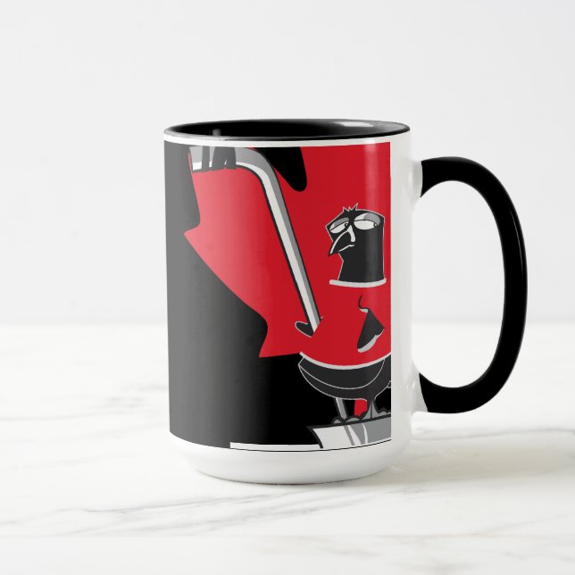 Taza Mug Pingüinos Hockey el Canadá N&B (Derecha)
