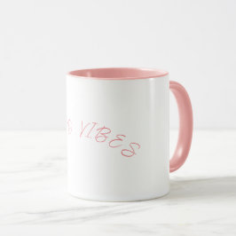 Taza Mug Pink & White (Good Vibes)
