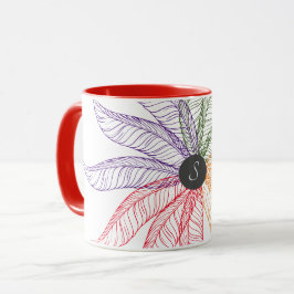 Taza Mug - Plumas con Monograma