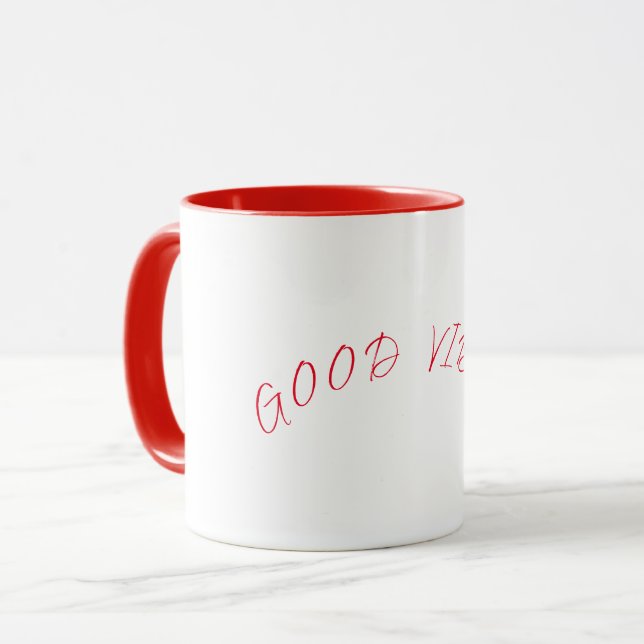 Taza Mug Red & White (Good Vibes) (Anverso izquierdo)