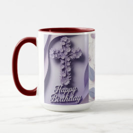 Taza Mug regalo de cumpleaños cruzado morado