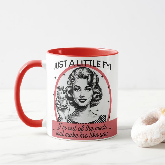 Taza Mug retro sarcástica - Un lil FYI (Con donut)