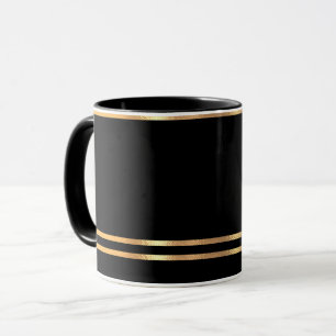 Taza Mug Rimmed Negro y Oro