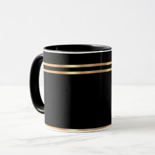 Taza Mug Rimmed Negro y Oro