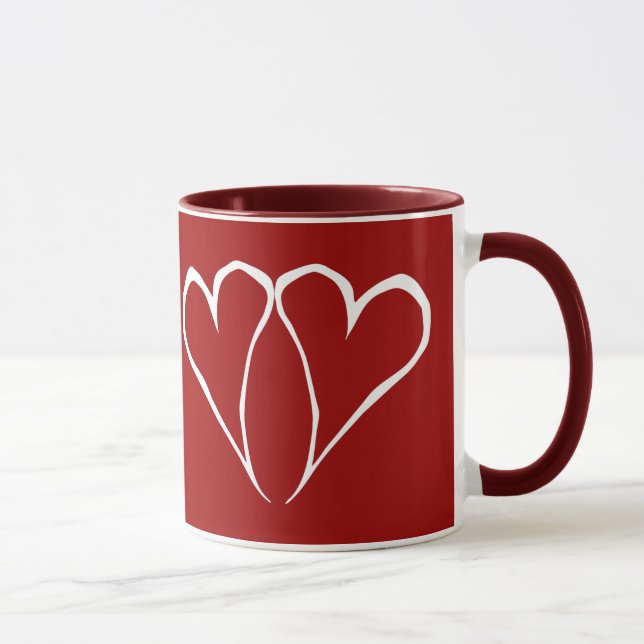 Taza Mug rojo corazón de San Valentín (Derecha)