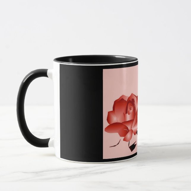 Taza Mug "Rosa Roja" - Personalizable (Izquierda)