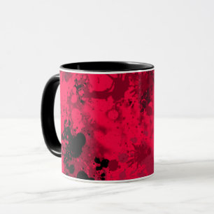 Taza Mug salpicado de rojo y negro