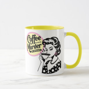 Taza Mug Sarcástica Retro - Café Porque