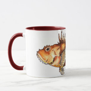 Taza Mug Scorpionfish Art, realistic illustration