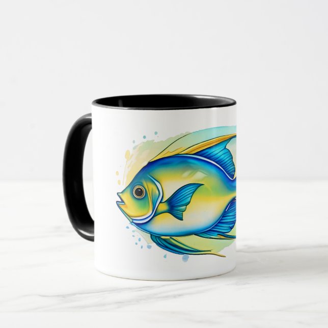 Taza Mug - Serie acuarela: Angelfish (Anverso izquierdo)
