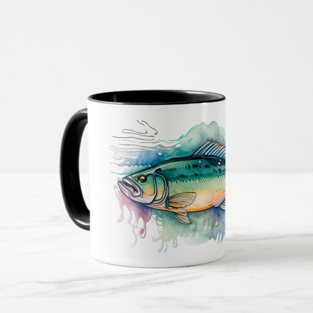Taza Mug - Serie acuarela: Bass (Anverso izquierdo)