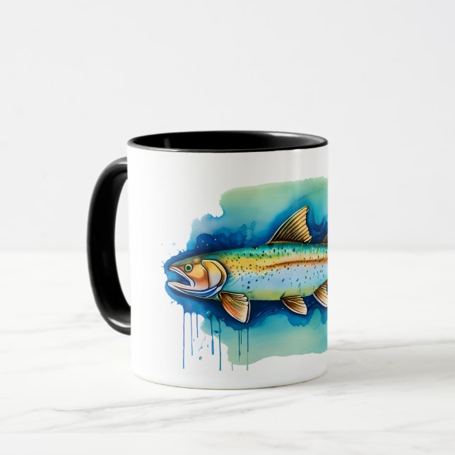 Taza Mug - Serie acuarela: trucha/salmón (Anverso izquierdo)