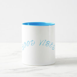 Taza Mug Sky Blue & White (Good Vibes)