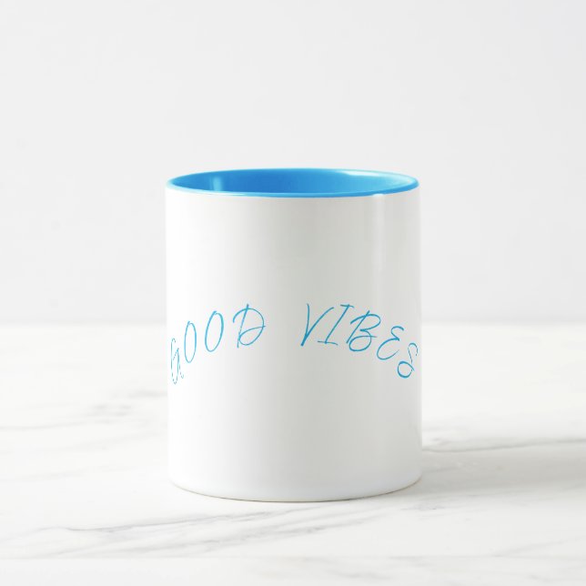 Taza Mug Sky Blue & White (Good Vibes) (Centro)