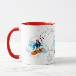 Taza Mug Snowboarding Christmas 