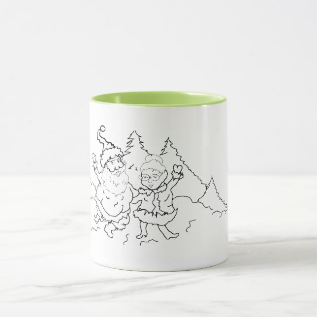 Taza Mug ; Sr. y Sra. Claus (Centro)