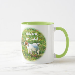 Taza Mug"Stubborn but Cute" (Foto De Cabra)