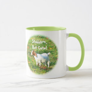 Taza Mug"Stubborn but Cute" (Foto De Cabra)