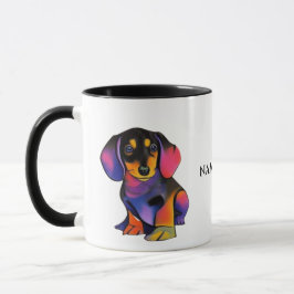 Taza Mug/taza de DACHSHUND con nombre editable