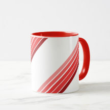 Mug - Tonos de franjas diagonales rojas