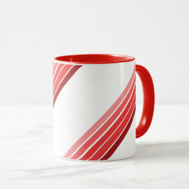 Taza Mug - Tonos de franjas diagonales rojas