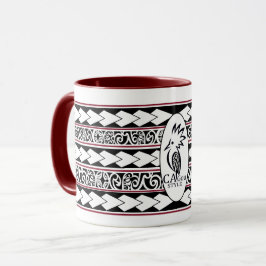 Taza Mug Tribal Ethnic Bordeaux