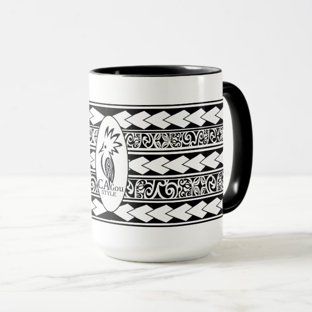 Taza Mug Tribal Ethnic Noir (Anverso derecho)