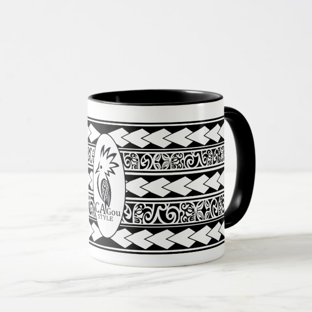 Taza Mug Tribal Ethnic Noir (Anverso derecho)