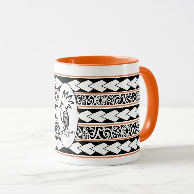 Taza Mug Tribal Ethnic Orange (Anverso derecho)