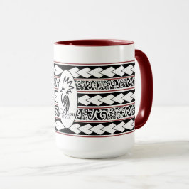 Taza Mug Tribal Ethnic Rouge Bordeaux