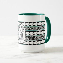 Taza Mug Tribal Ethnic Vert Chasseur