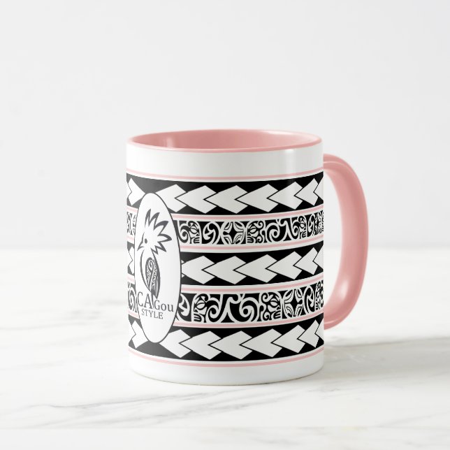 Taza Mug Tribal Ethnic Vieux rose (Anverso derecho)