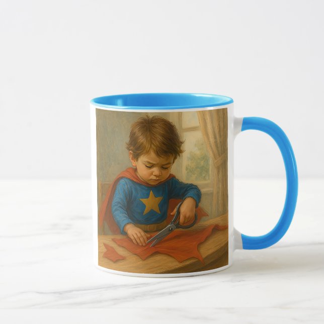 Taza Mug un enfant fabrique son déguisement. (Derecha)