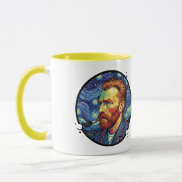 Taza Mug Van Gogh portrait Starry night Unique Design