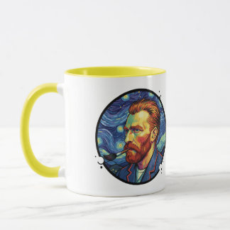 Taza Mug Van Gogh portrait Starry night Unique Design
