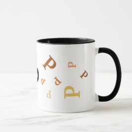 Taza Mug - Varias letras Naranjas y marrones