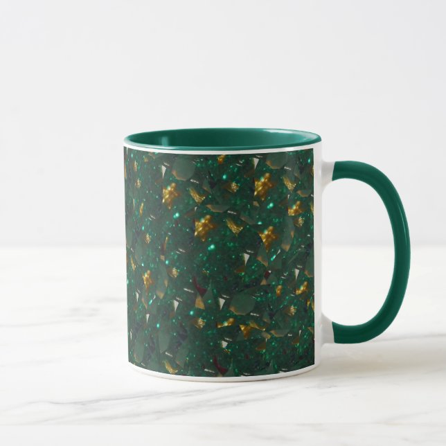 Taza Mug verde especulada con oro (Derecha)