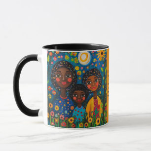 Taza Mug-Vibrante jardín nocturno mamá y niños Mug