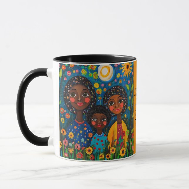 Taza Mug-Vibrante jardín nocturno mamá y niños Mug (Izquierda)
